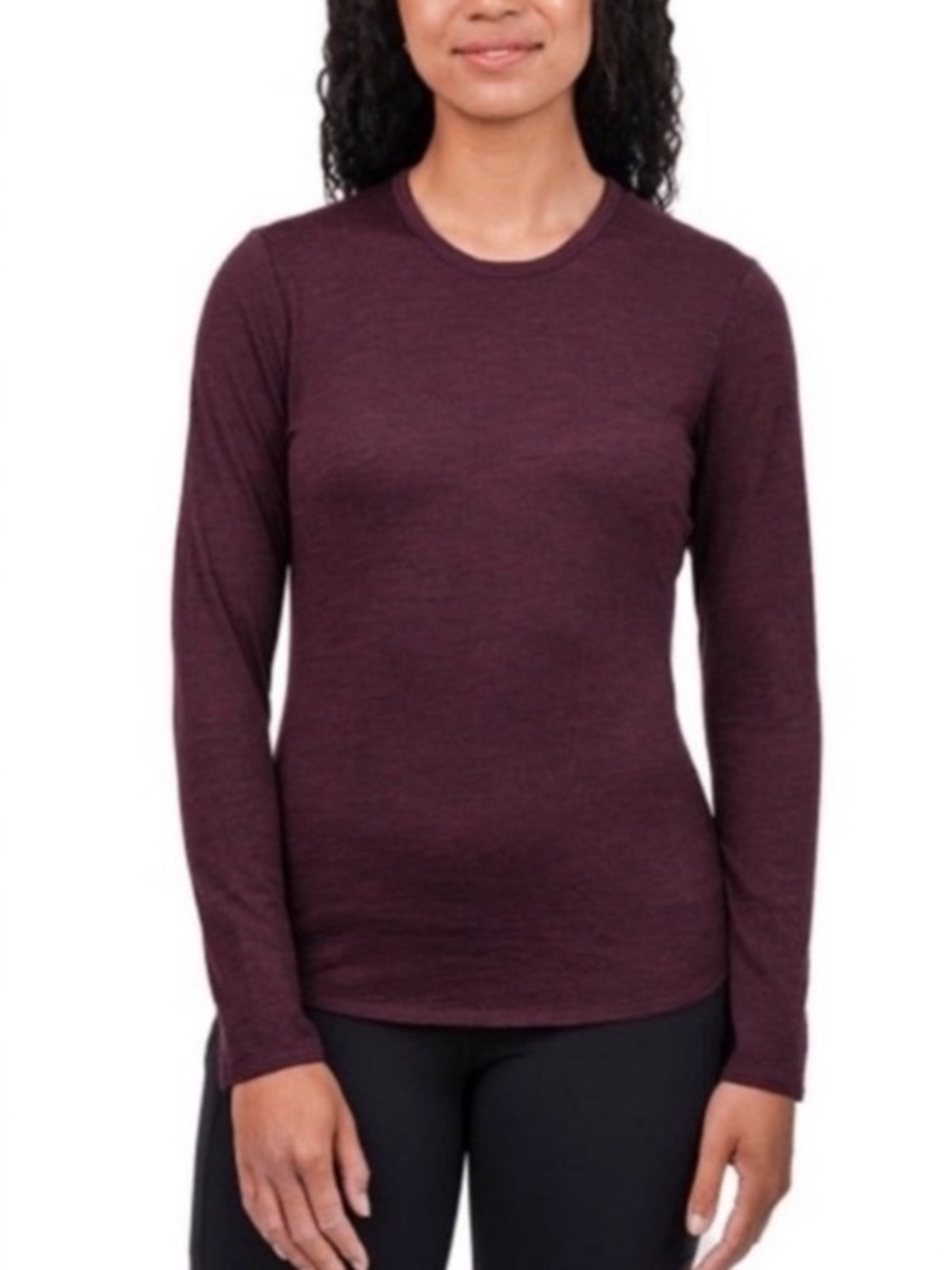 NWT SEGMENTS Merino Wool Maroon Base Layer Long Sleeve Size Large